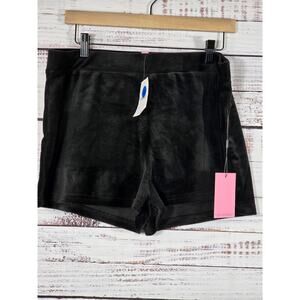 Juicy Couture  Velour Short "Juicy" rhinestones logo on back womens size XL